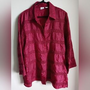 Studio C Plus Size 18/20 Eyelet Blouse